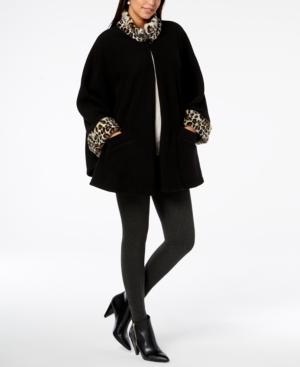 Cejon Leopard-print Faux-fur & Fleece Cape