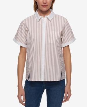 Tommy Hilfiger Striped Short-sleeve Shirt, Only At Macy's
