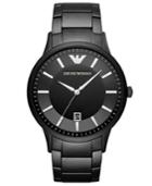 Emporio Armani Men's Renato Black Stainless Steel Bracelet Watch 43mm