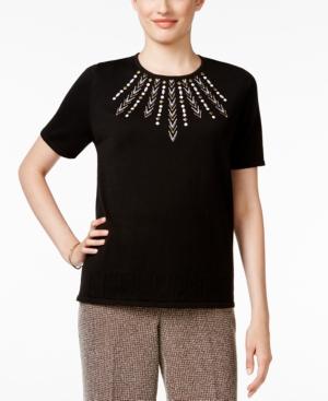 Alfred Dunner Petite Madison Park Embellished Sweater