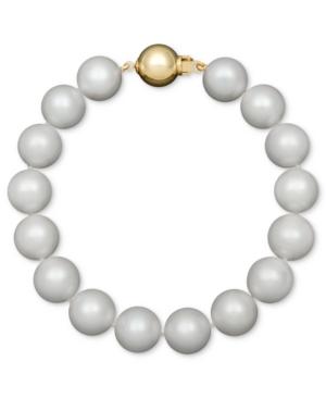 Belle De Mer Aa+ Cultured Freshwater Pearl Strand Bracelet (10-1/2-11-1/2mm) In 14k Gold
