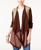 Karen Scott Colorblocked Cascade Cardigan, Created For Macy's