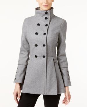 Calvin Klein Stand-collar Skirted Peacoat