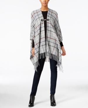 Charter Club Interlock Windowpane Poncho, Only At Macy's