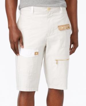 Sean John Men's Poplin Cotton Cargo 12.5 Shorts