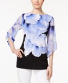 Jm Collection Petite Floral-print Tunic, Created For Macy's