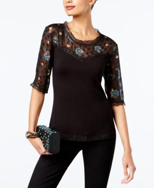 Anna Sui X Inc International Concepts Illusion Lace Top, Created For Macy's