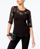 Anna Sui X Inc International Concepts Illusion Lace Top, Created For Macy's
