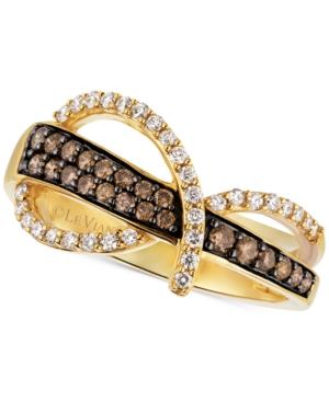 Le Vian Chocolatier Chocolate And White Diamond Swirl Ring In 14k Gold (1/2 Ct. T.w.)
