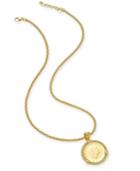 Lire-look Coin Pendant Necklace In 14k Gold-plate