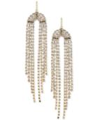 Trina Turk Gold-tone Crystal Fringe Chandelier Earrings