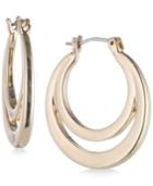 Nine West Gold-tone Polished Double Hoop Earrings