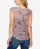 Lucky Brand Sheer Floral-print Top