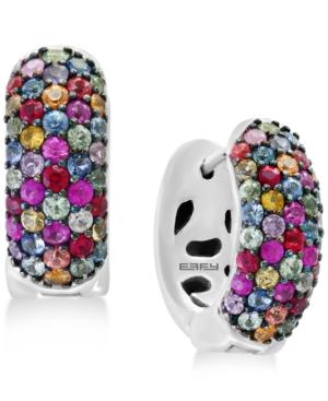Splash By Effy Multicolor Sapphire Hoop Earrings (2-1/4 Ct. T.w.) In Sterling Silver