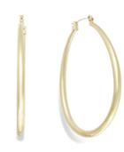 Hint Of Gold Teardrop Hoop Earrings In 14k Gold-plated Brass