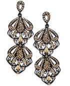 Thalia Sodi Jet-tone Crystal Openwork Drop Earrings, Created For Macy's