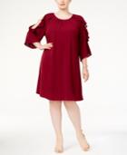 Jessica Howard Plus Size Ruffled Cold-shoulder Dress