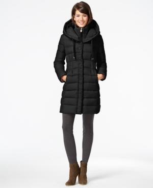 Tahari Knit-collar Packable Down Coat