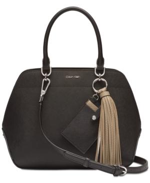 Calvin Klein Susan Saffiano Leather Small Satchel