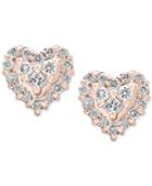 Pave Rose By Effy Diamond Heart Stud Earrings (1/2 Ct. T.w.) In 14k Rose Gold