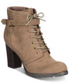 Style & Co Catye Lace-up Ankle Booties, Created For Macy's Women's Shoes