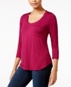 Maison Jules Three-quarter-sleeve T-shirt, Only At Macy's