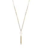 Catherine Malandrino Women's Simulated Quartz Bead Yellow Gold-tone Tassel Chain Necklace