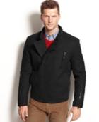Kenneth Cole Coat, Asymmetrical Wool-blend Moto Jacket