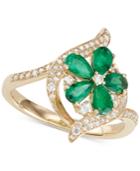 Emerald (1-1/5 Ct.t.w.) & Diamond (1/3 Ct. T.w.) Ring (also In Sapphire, Tanzanite & Certified Ruby)