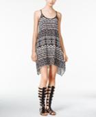 B Darlin Juniors' Printed Handkerchief-hem Shift Dress