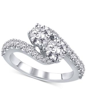 Diamond Swirl Engagement Ring (2 Ct. T.w.) In 14k White Gold