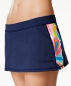 Anne Cole Locker Printed-trim Pocketed Active Swim Skirt Women's Swimsuit