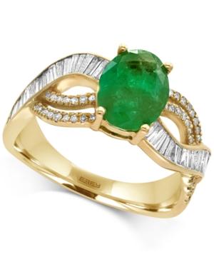 Effy Brasilica Emerald (1-1/2 Ct. T.w.) And Diamond (1/2 Ct. T.w.) Ring In 14k Gold, Created For Macy's