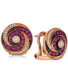 Le Vian Extraterrestrials Passion Ruby (1/2 Ct. T.w.) & Diamond (1/4 Ct. T.w.) Spiral Stud Earrings In 14k Rose Gold