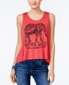 Rebellious One Juniors' Born Wild Cutout-back Graphic Tank