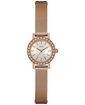 Guess Women's Rose Gold-tone Stainless Steel Mesh Bracelet Watch 22mm U0954l3