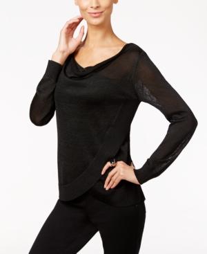 Inc International Concepts Draped Metallic Sweater, Only At Macy's