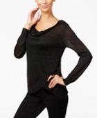 Inc International Concepts Draped Metallic Sweater, Only At Macy's