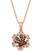 Le Vian Nude & Chocolate Diamond Paw Print 20 Pendant Necklace (1/3 Ct. T.w.) In 14k Rose Gold
