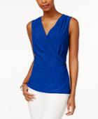 Charter Club Petite Sleeveless Crossover Wrap Top, Only At Macy's