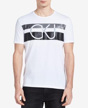 Calvin Klein Jeans Men's Modern Stripe Logo-print T-shirt