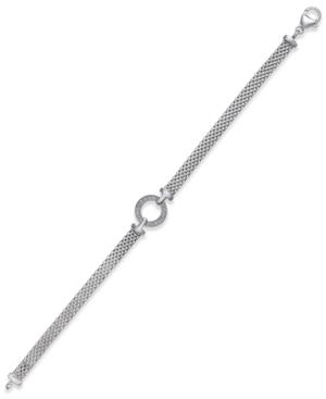 Diamond Circle Mesh Bracelet (1/5 Ct. T.w.) In Sterling Silver