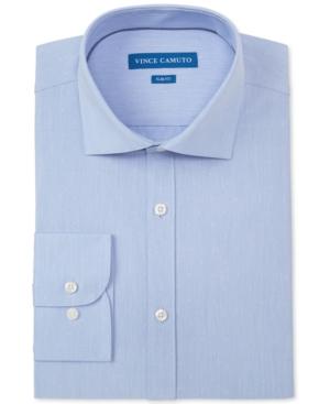 Vince Camuto Slim-fit Blue Dobby Dress Shirt