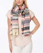 Calvin Klein Yarn-dyed Textured Scarf & Cover-up