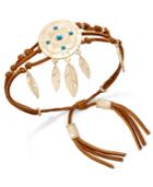 Danielle Nicole Gold-tone Turquoise-look Faux-suede Dream Catcher Bracelet