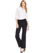 Jm Collection Petite Extend-tab Curvy-fit Pants