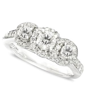 Three Stone Diamond Ring, 14k White Gold Diamond (1 Ct. T.w.)