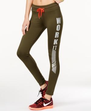 Energie Active Juniors' Finn Ankle-zipper Drawstring Graphic Leggings