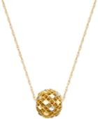 Textured Filigree Spinner Bead Pendant Necklace In 10k Gold And White Gold