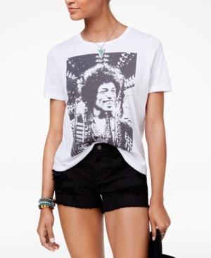 Doe Mighty Fine Juniors' Jimi Hendrix Boyfriend Graphic T-shirt